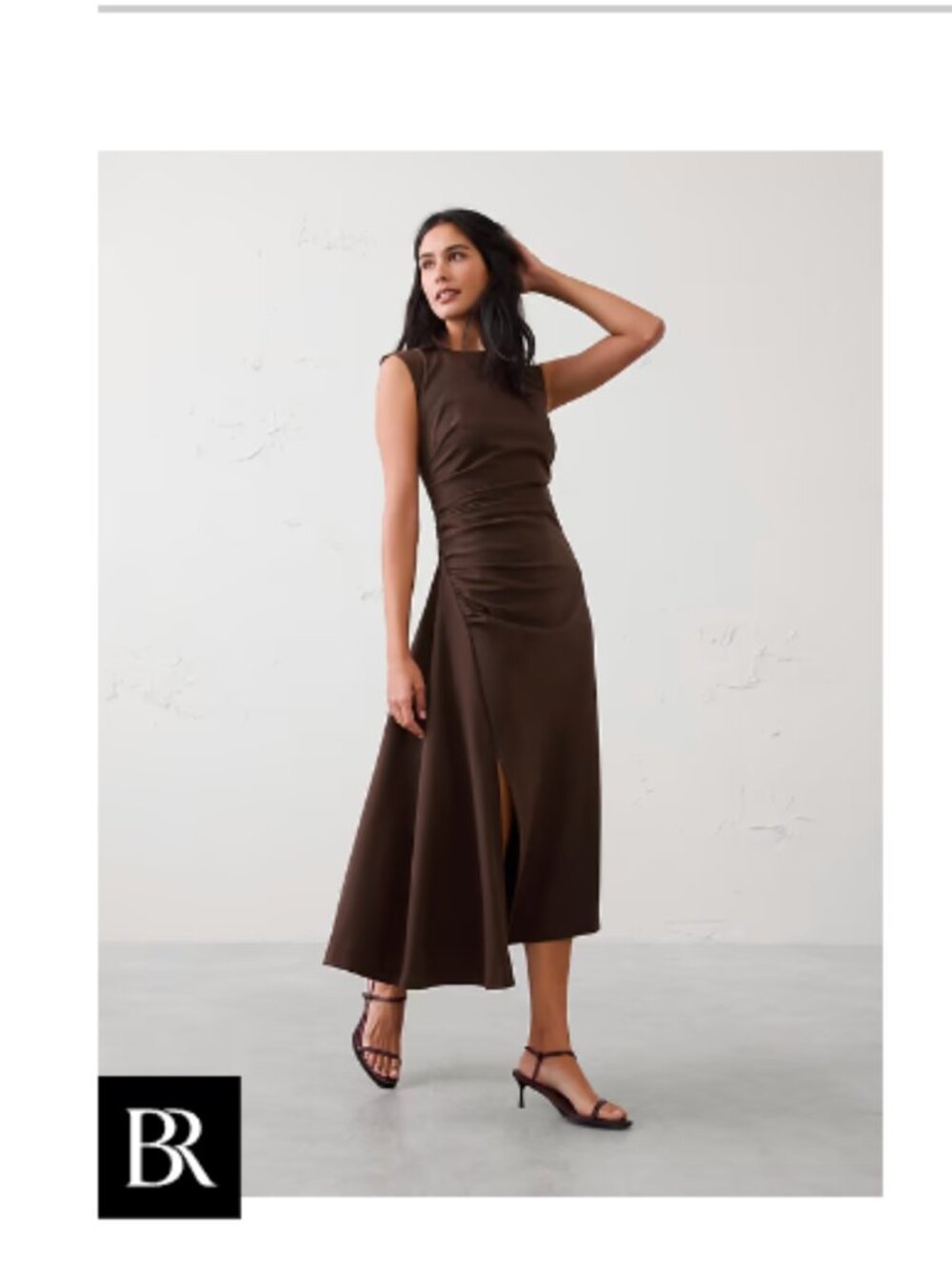 Shirred Midi Dress